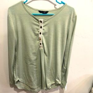 Mint and lace long sleeve